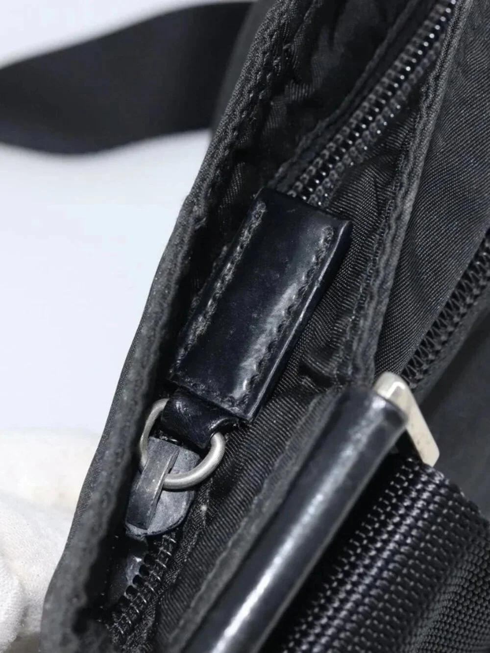 PRADA Shoulder Bag Nylon Black Silver Auth 173668 - Picture 10 of 16